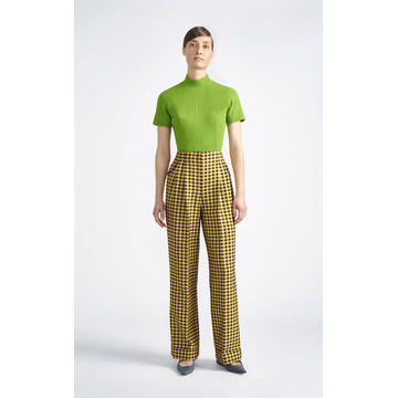 Claira Gingham Wide-Leg Pants