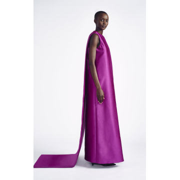 Layne Satin Caped Gown