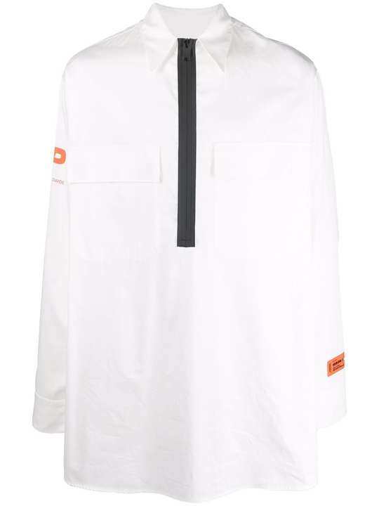 HP EAGLE POPELINE ZIP SHIRT WHITE ORANGE展示图