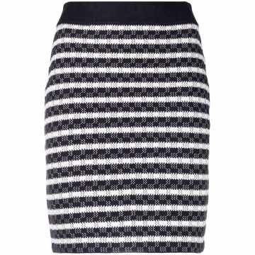 striped intarsia-knit skirt