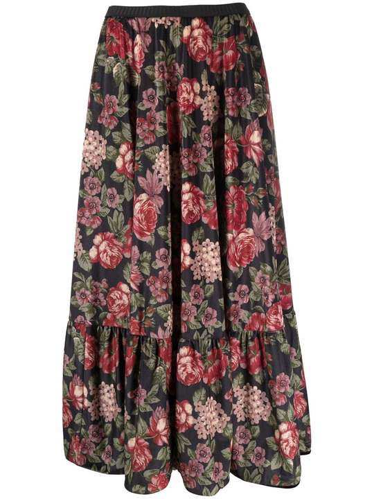 Rock floral-print midi-skirt展示图