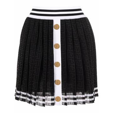 PB monogram jacquard pleated skirt