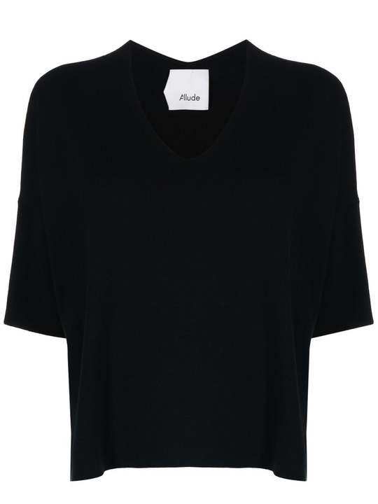 flared V-neck jumper展示图