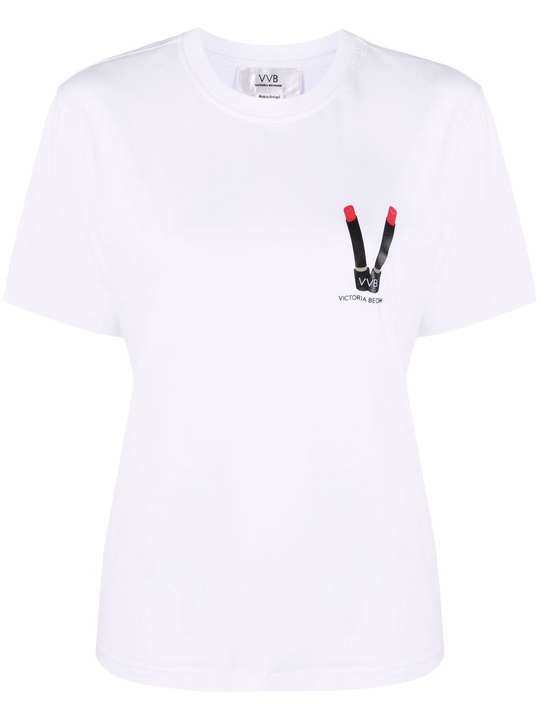 logo-print organic cotton T-shirt展示图