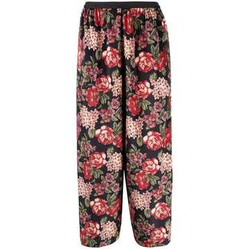 Hose floral-print wide leg trousers