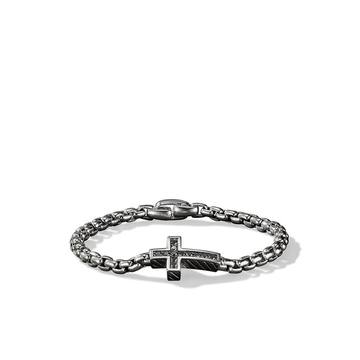 sideways diamond cross station bracelet