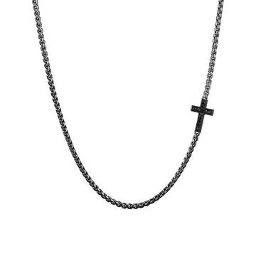 sideways cross station necklace