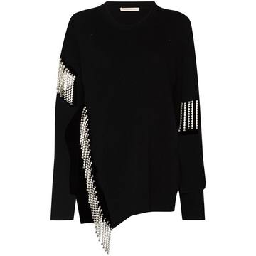 crystal-embellished asymmetric jumper