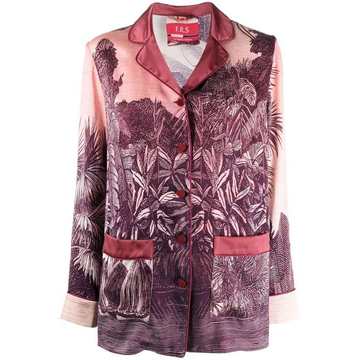 floral-print silk jacket