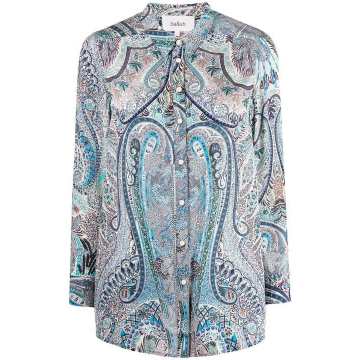 paisley-print long-sleeved blouse