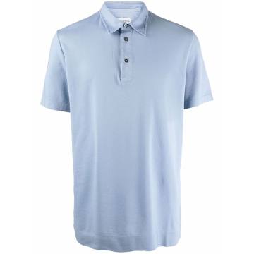 point-collar cotton polo shirt