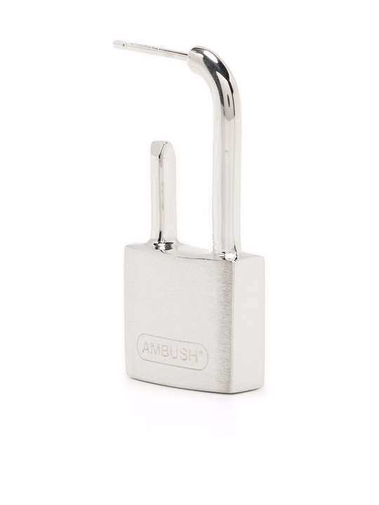 SMALL PADLOCK EARRING SILVER NO COLOR展示图