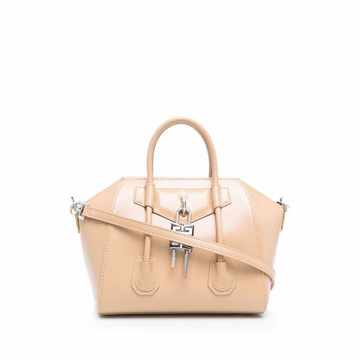 mini Antigona Lock leather tote