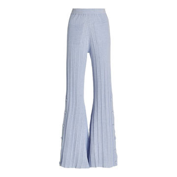 Lucien Button-Detailed Cotton-Blend Flared Pants