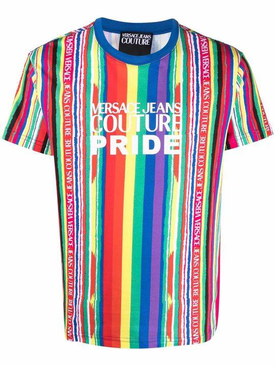 Pride 条纹logo印花T恤展示图