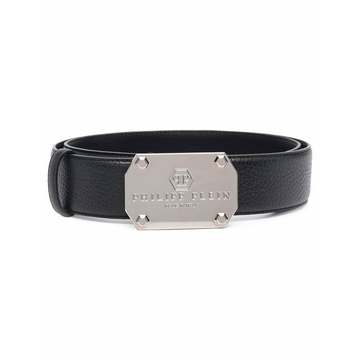 Iconic Plein logo-plaque belt