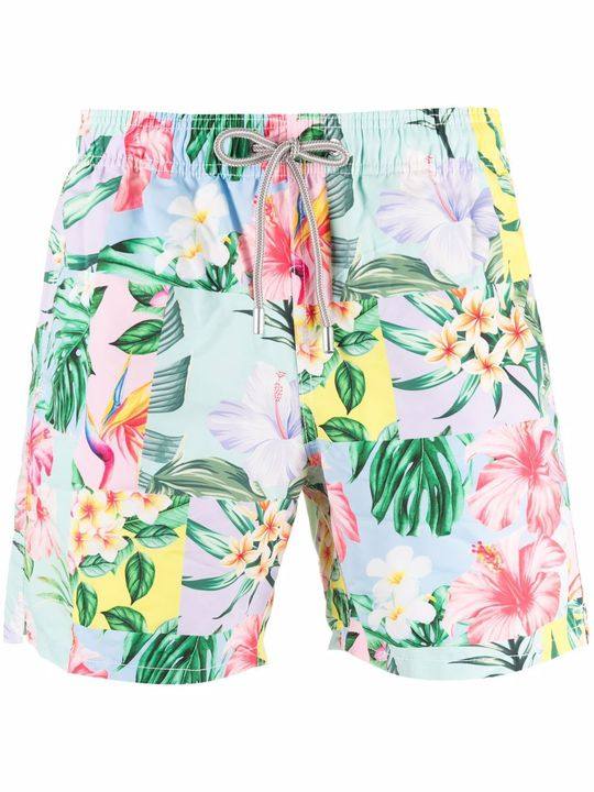 Patch Flower mid-length swim shorts展示图