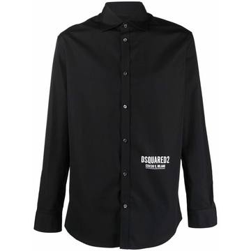 logo-print cotton shirt