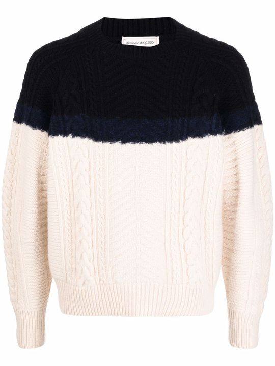 long-sleeve cable-knit jumper展示图