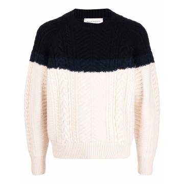 long-sleeve cable-knit jumper