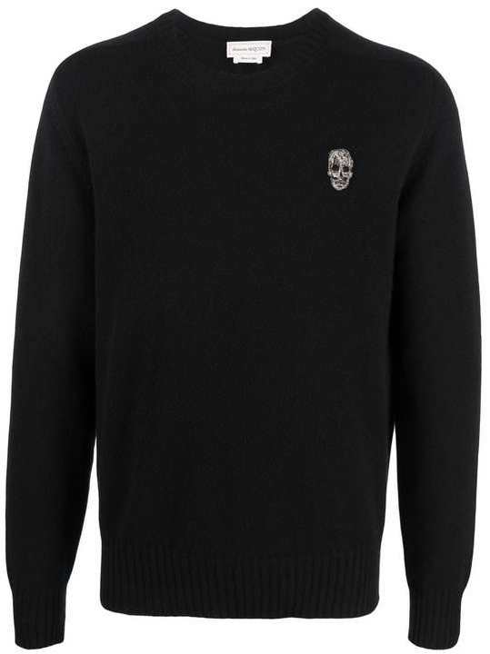 skull-embroidered cashmere jumper展示图