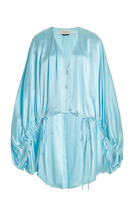 Cloud Oversized High-Low Silk Top展示图