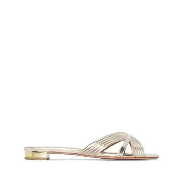 Sundance metallic flat sandals