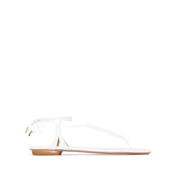 Sole flat leather sandals