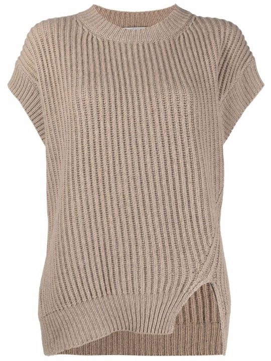 rib-knit short-sleeve jumper展示图