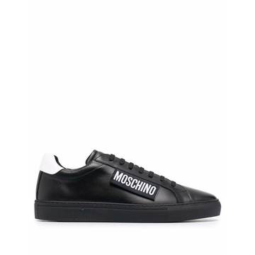 logo tab lace-up low-top sneakers