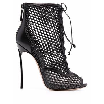 mesh lace-up boots