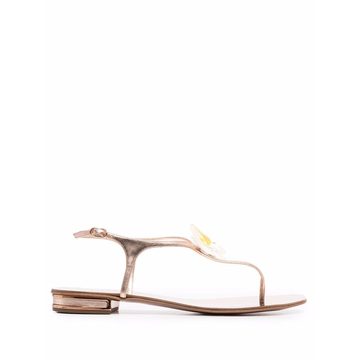 metallic-effect leather sandals