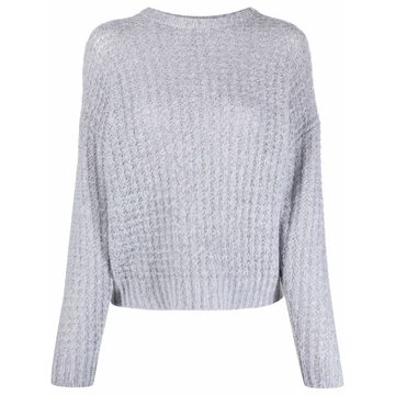 waffle-knit ribbed-trim jumper