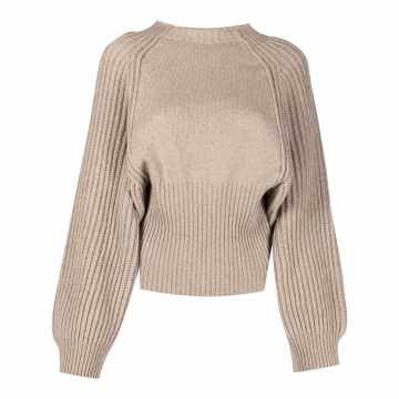 cropped rib-knit jumper