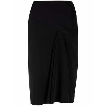 pinch-pleat A-line skirt