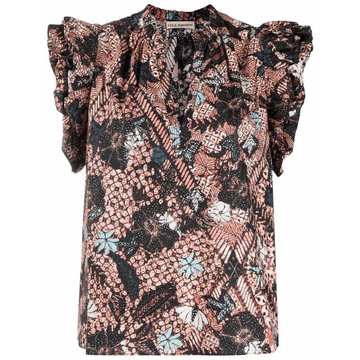 Elena floral batik-print blouse