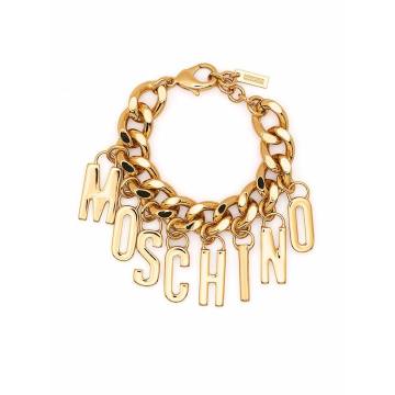 logo-lettering chain-link bracelet