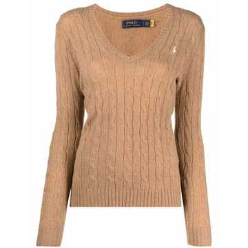 V-neck knitted jumper