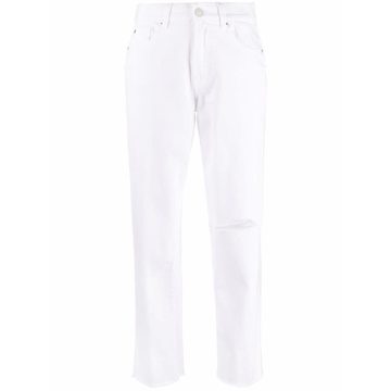 high-waisted cropped jeans