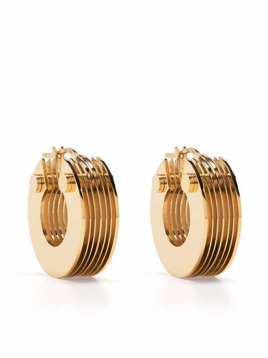 Bolt 18 karat gold-plated hoop earrings展示图