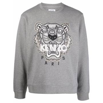 embroidered-tiger cotton sweatshirt