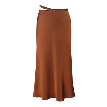 Ophelia Cutout Satin Midi Skirt