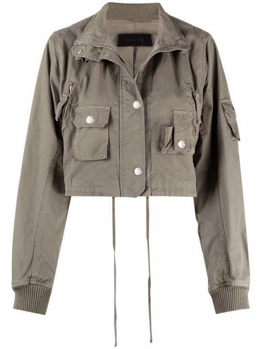 military cropped bomber jacket展示图