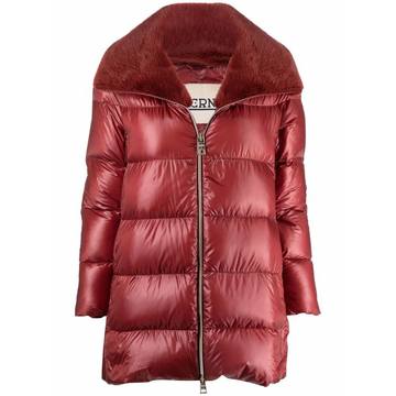 contrasting-panel padded coat