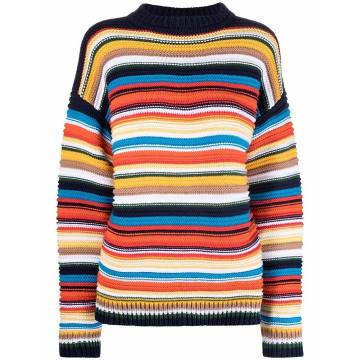 stripe-pattern cotton sweater