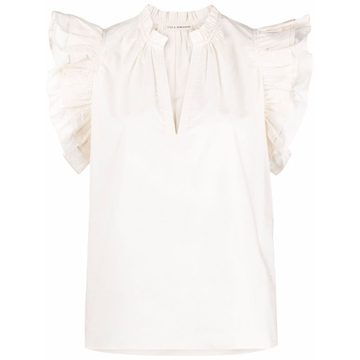 ruffle-detail cotton shirt