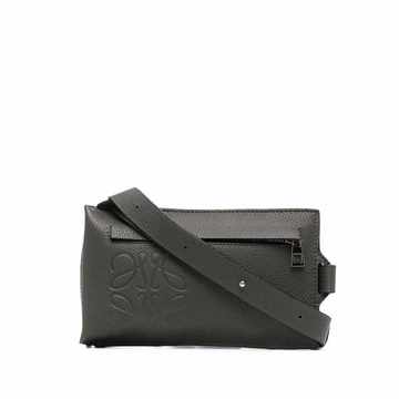 Anagram-embossed shoulder bag