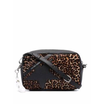 leopard-print leather crossbody bag