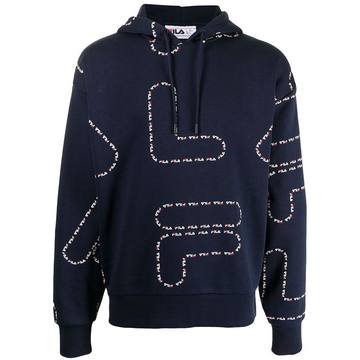 all-over logo print hoodie