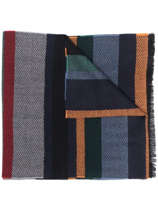 herringbone-striped wool scarf展示图